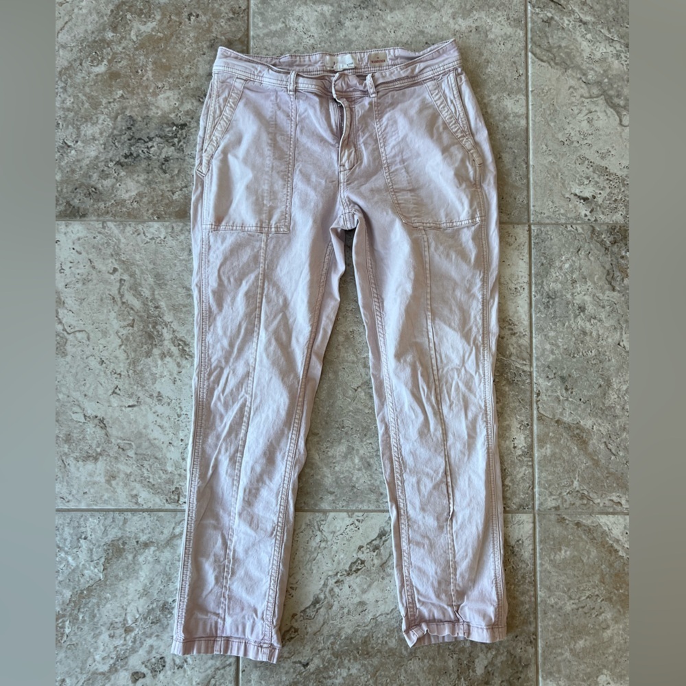 by Anthropologie ‘The Wander’ Linen Blend Utility Pant in Pale Pink, size 29 - Picture 10 of 10